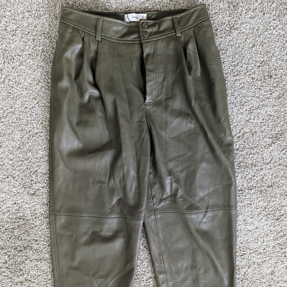 MNG Green Pleather HR Cargo Pants - Picture 4 of 10